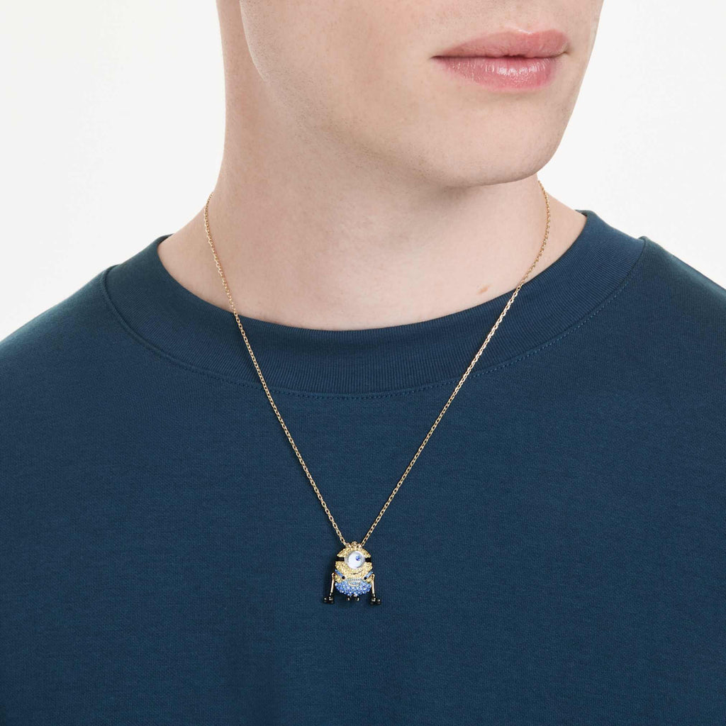 Swarovski Minions James and Henry set Pavé, Multicolored, 18K gold finish