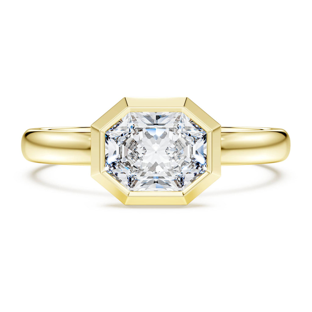 Swarovski Octagon bezel ring Lab-grown diamonds 1.0 ct tw, Octagon shape, 14K yellow gold