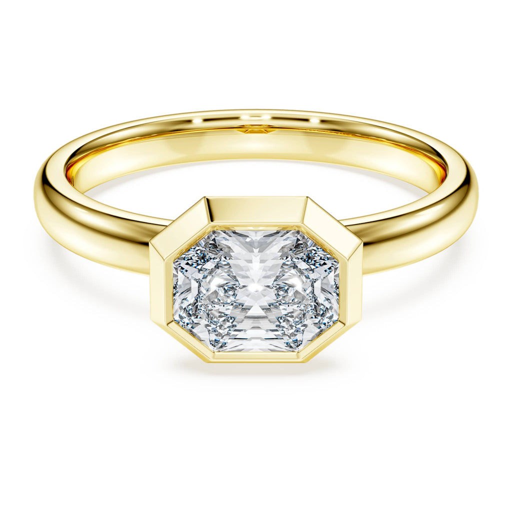 Swarovski Octagon bezel ring Lab-grown diamonds 1.0 ct tw, Octagon shape, 14K yellow gold