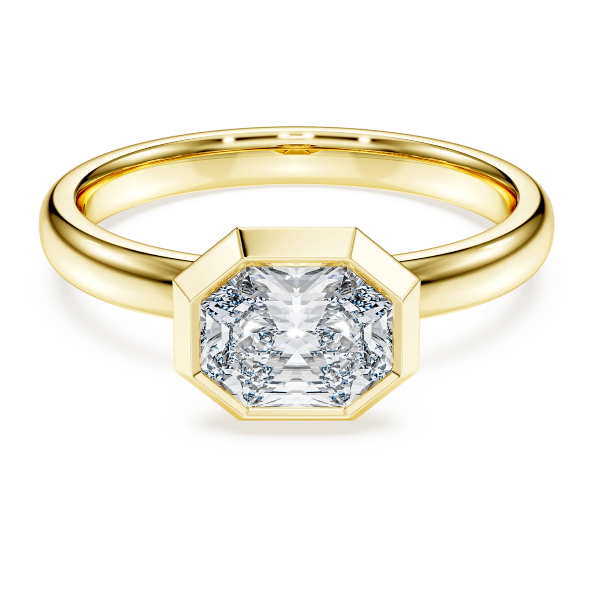 Swarovski Octagon bezel ring Lab-grown diamonds 1.0 ct tw, Octagon shape, 14K yellow gold