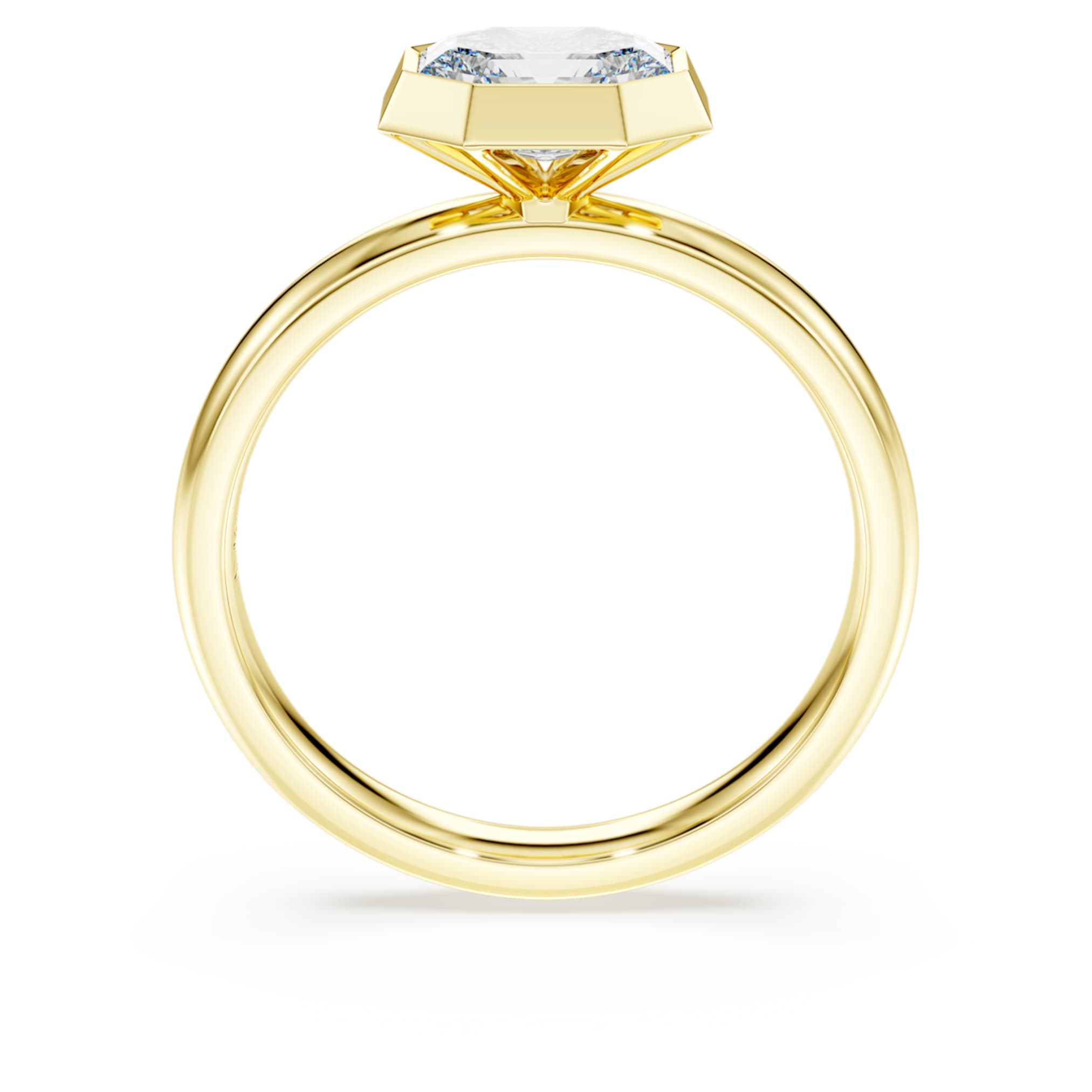 Swarovski Octagon bezel ring Lab-grown diamonds 1.0 ct tw, Octagon shape, 14K yellow gold