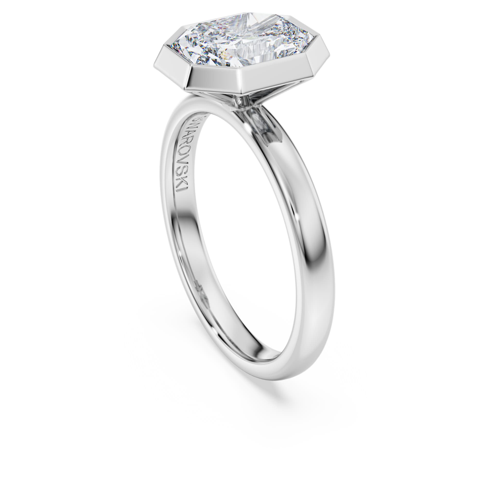 Swarovski Octagon bezel ring Lab-grown diamonds 2.0 ct tw, Octagon shape, 14K white gold