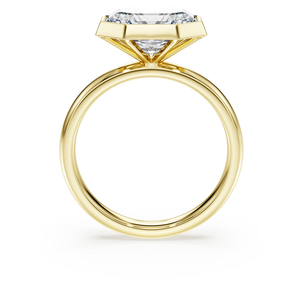 Swarovski Octagon bezel ring Lab-grown diamonds 3.0 ct tw, Octagon shape, 14K yellow gold
