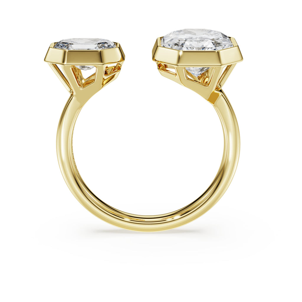 Swarovski Octagon bezel ring Lab-grown diamonds 4.10 ct tw, Octagon shape, 18K yellow gold
