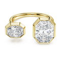 Swarovski Octagon bezel ring Lab-grown diamonds 4.10 ct tw, Octagon shape, 18K yellow gold