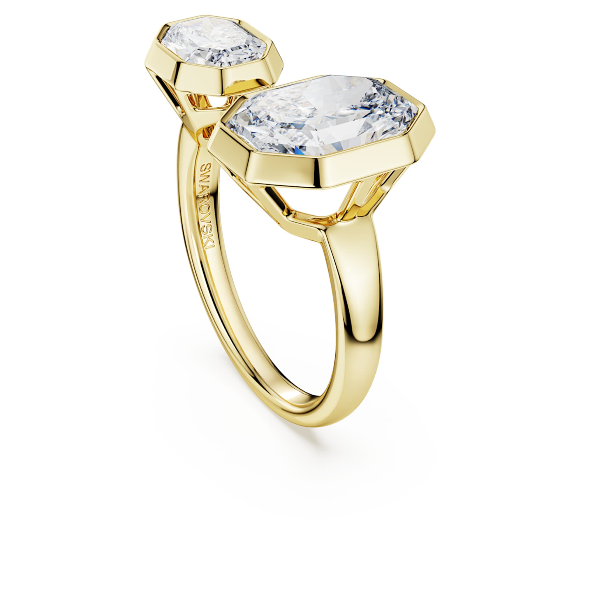 Swarovski Octagon bezel ring Lab-grown diamonds 4.10 ct tw, Octagon shape, 18K yellow gold
