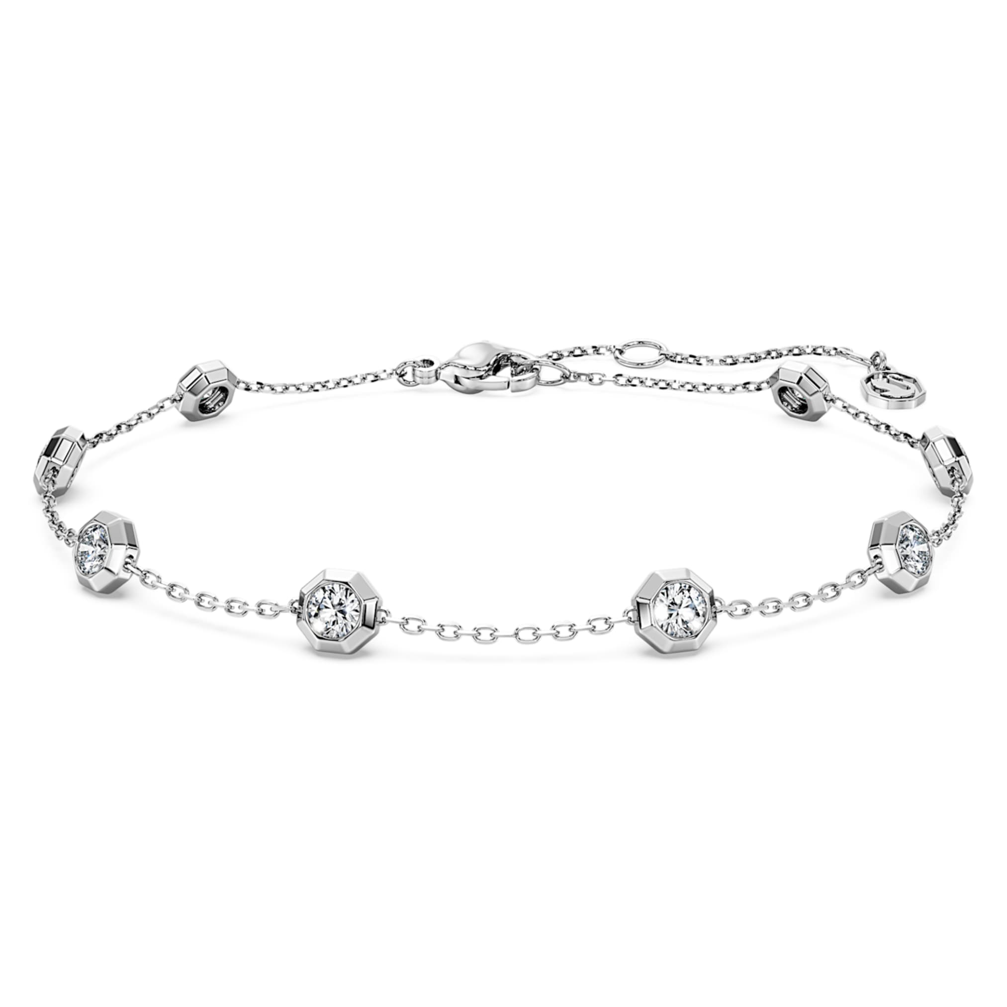 Swarovski Octagon bracelet Lab-grown diamonds 0.8 ct tw, Round shape, Sterling silver