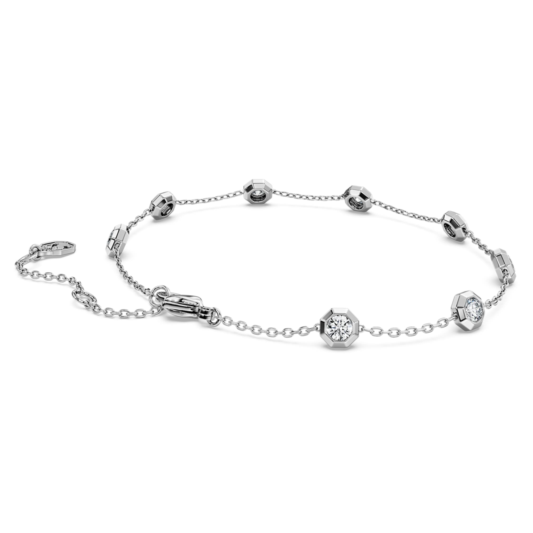 Swarovski Octagon bracelet Lab-grown diamonds 0.8 ct tw, Round shape, Sterling silver