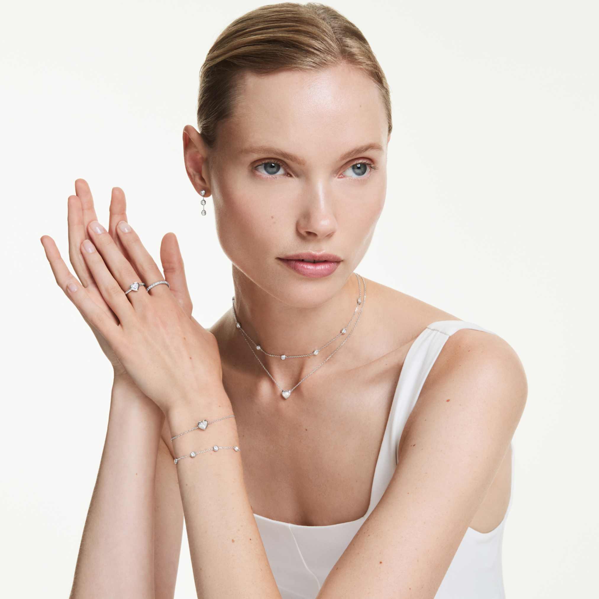 Swarovski Octagon bracelet Lab-grown diamonds 0.8 ct tw, Round shape, Sterling silver