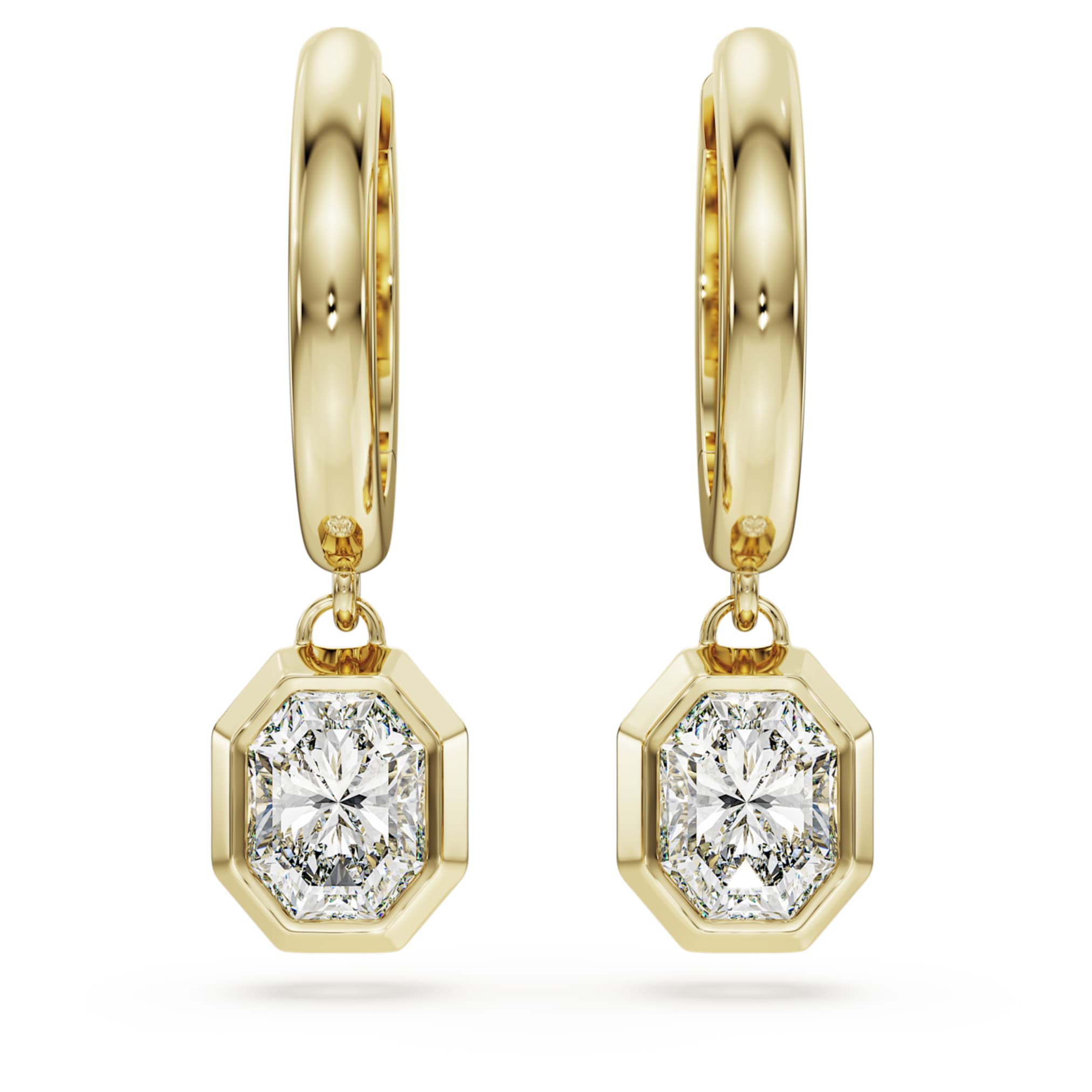 Swarovski Octagon drop earrings Lab-grown diamonds 1.0 ct tw, Octagon shape, 14K yellow gold