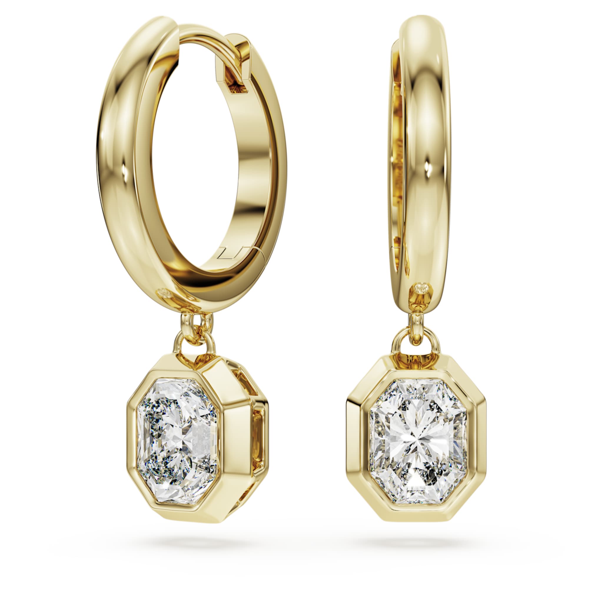 Swarovski Octagon drop earrings Lab-grown diamonds 1.0 ct tw, Octagon shape, 14K yellow gold