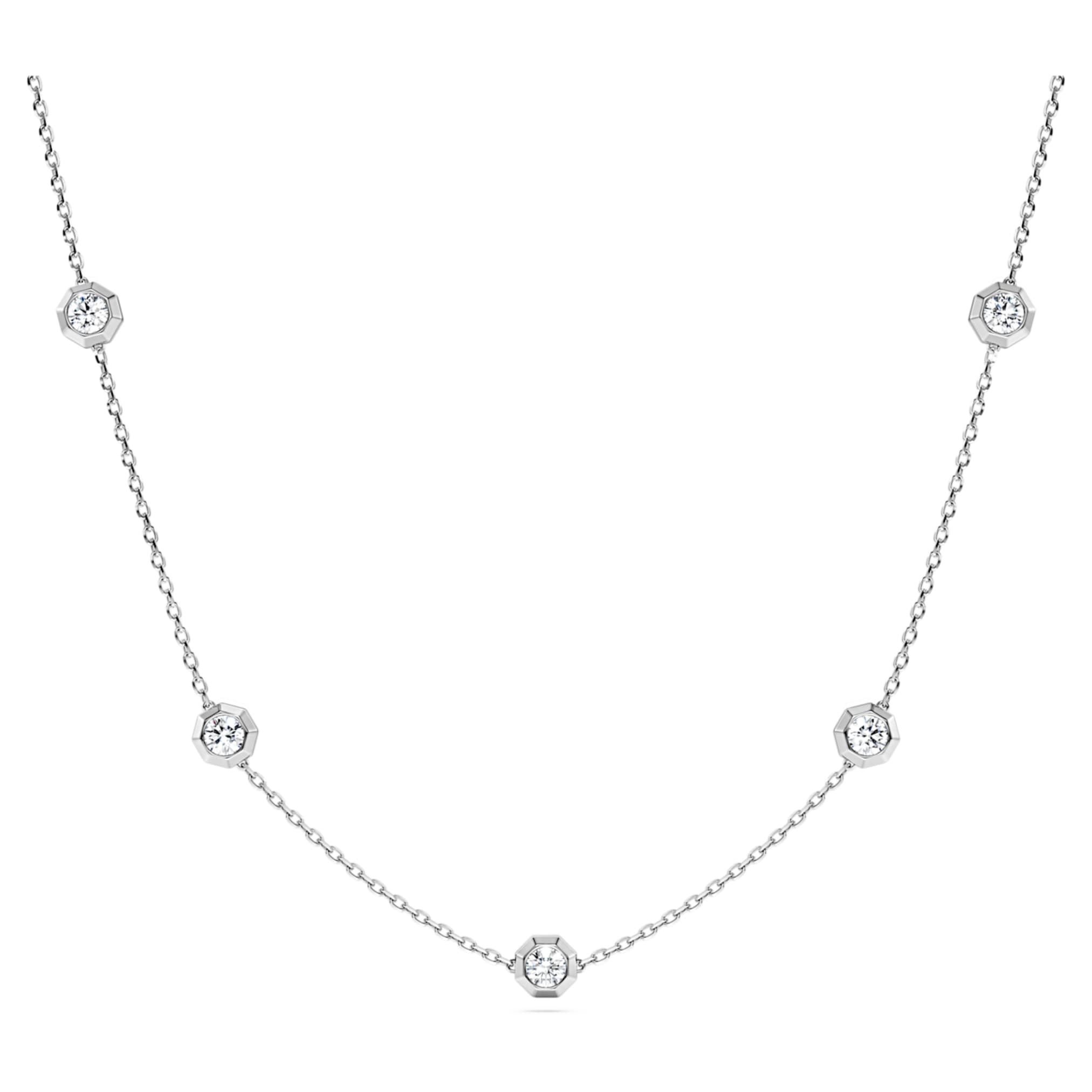 Swarovski Octagon necklace Lab-grown diamonds 0.7 ct tw, Round shape, Sterling silver