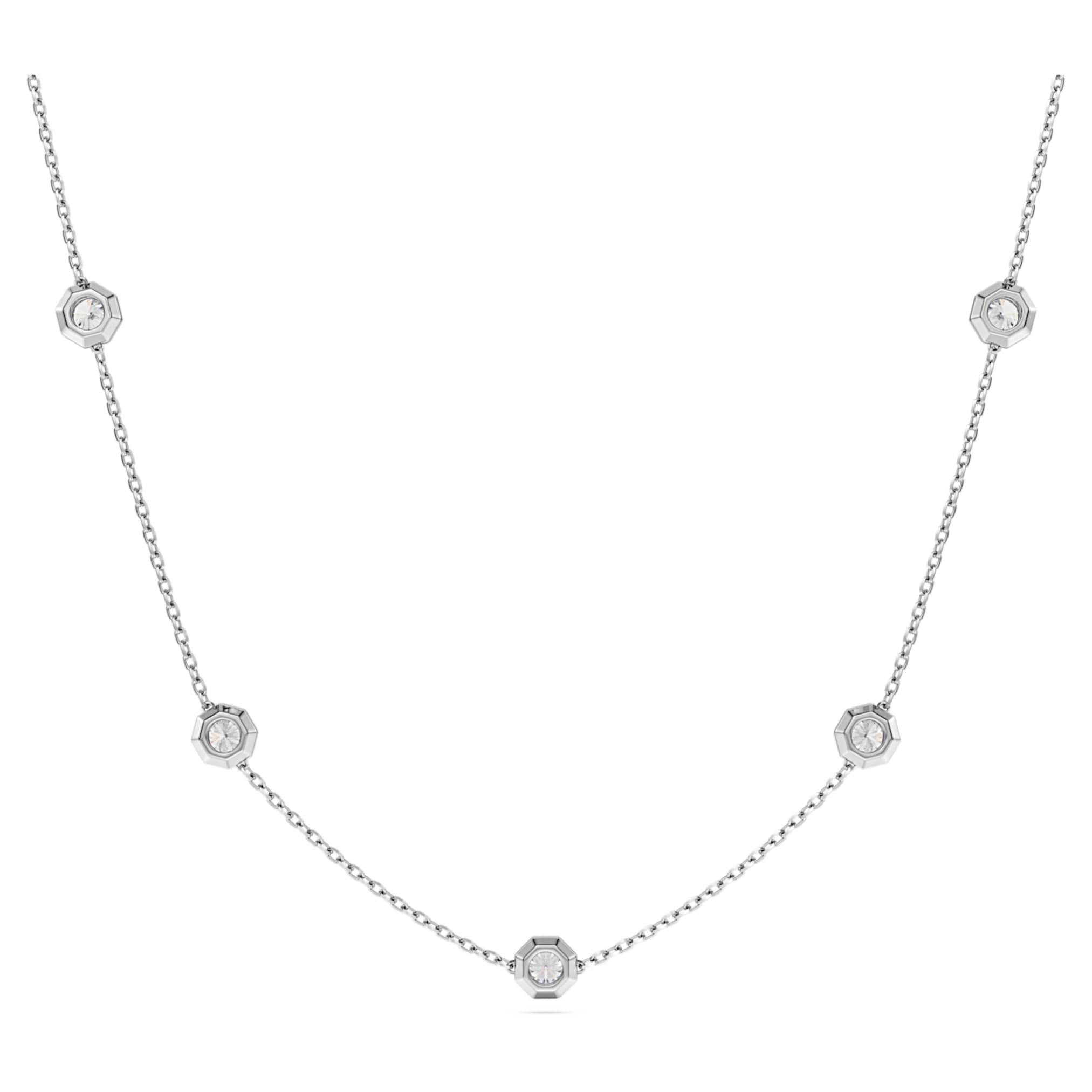 Swarovski Octagon necklace Lab-grown diamonds 0.7 ct tw, Round shape, Sterling silver