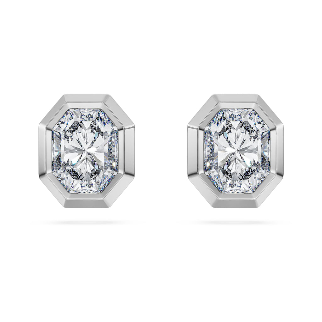 Swarovski Octagon stud earrings Lab-grown diamonds 1.0 ct tw, Octagon shape, 14K white gold