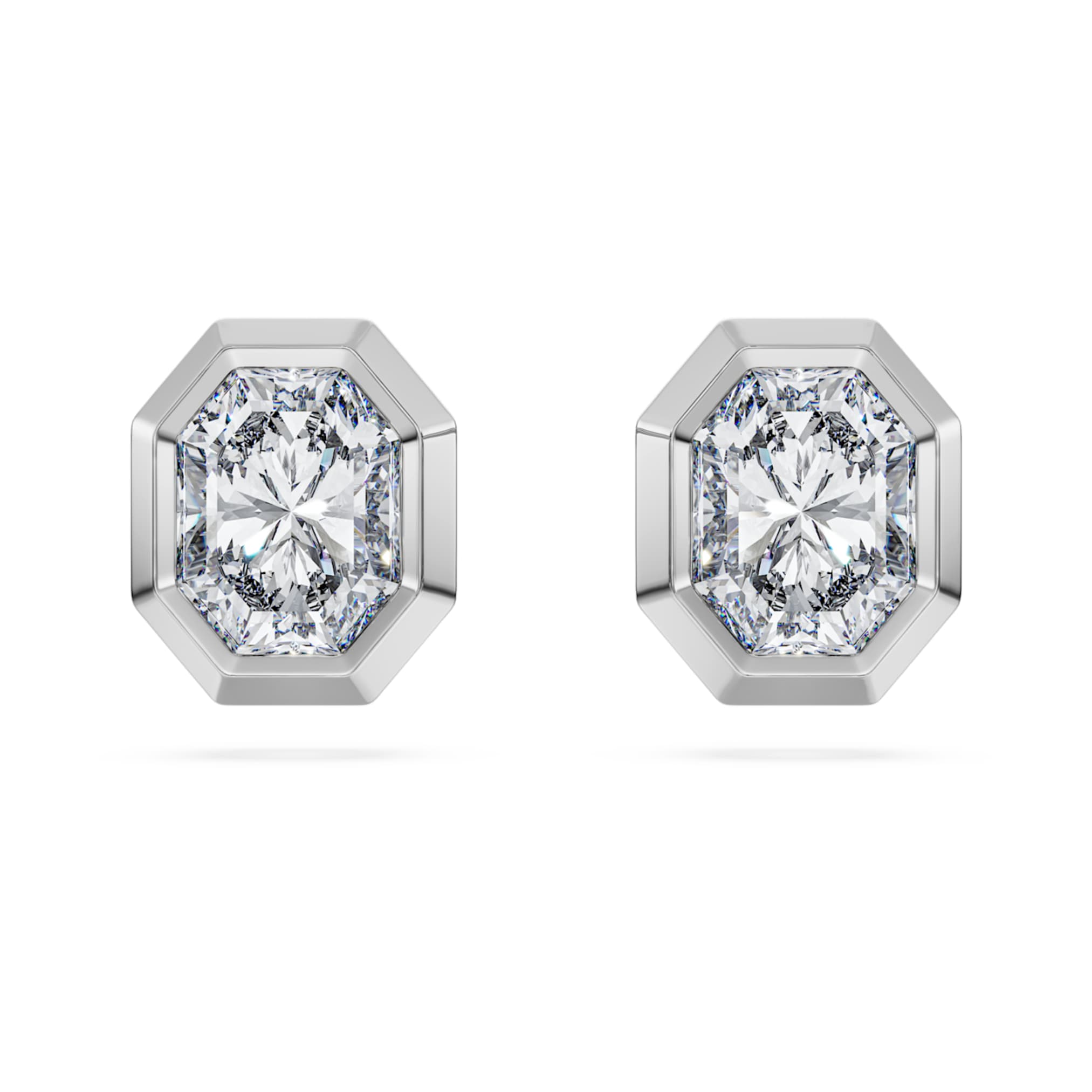Swarovski Octagon stud earrings Lab-grown diamonds 1.0 ct tw, Octagon shape, 14K white gold