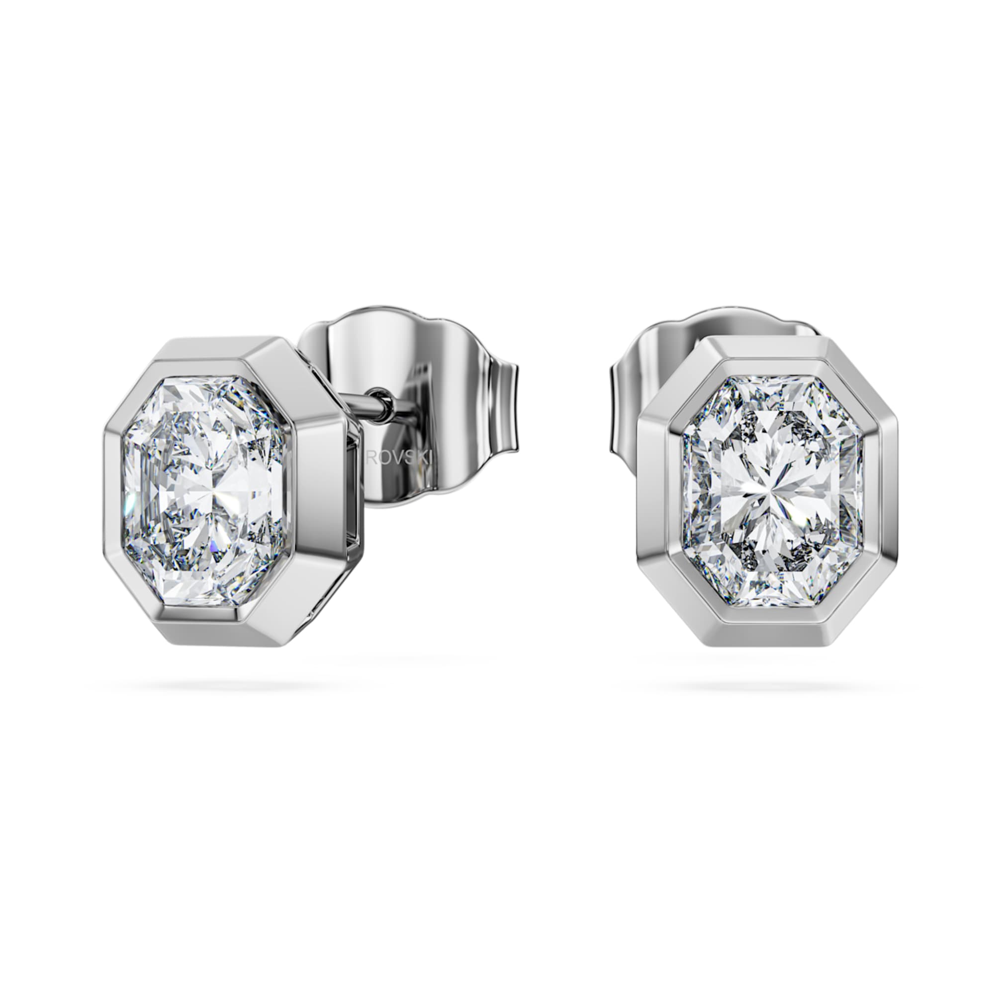 Swarovski Octagon stud earrings Lab-grown diamonds 1.0 ct tw, Octagon shape, 14K white gold
