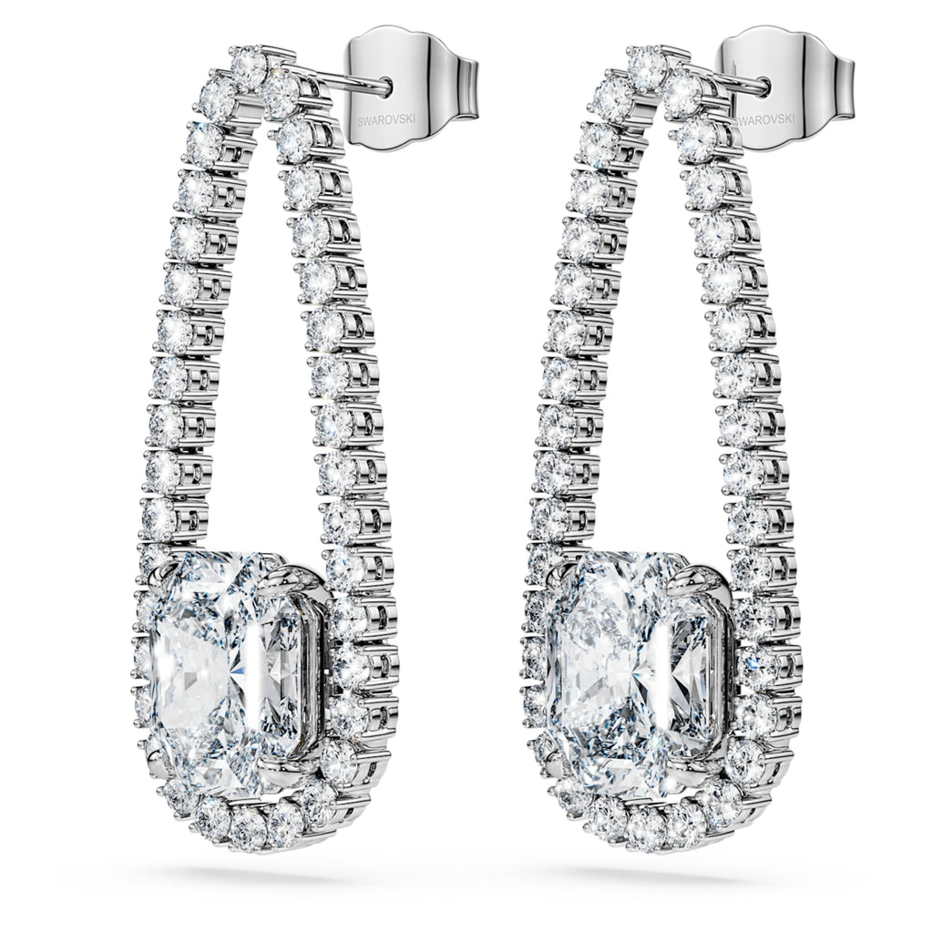 Swarovski Octagon Tennis earrings Lab-grown diamonds 7.95 ct tw, Mixed shapes, 18K white gold