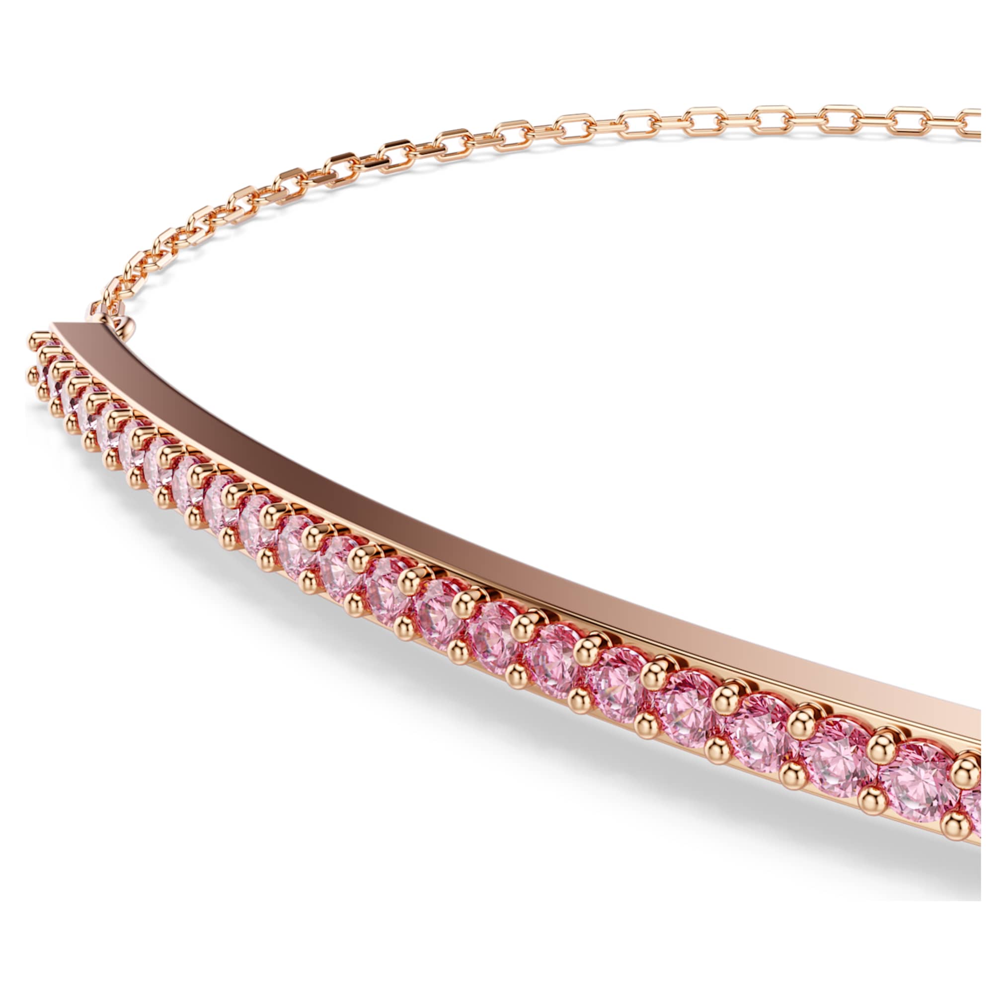 Swarovski Only bracelet Round cut, Pink, 18K rose gold finish
