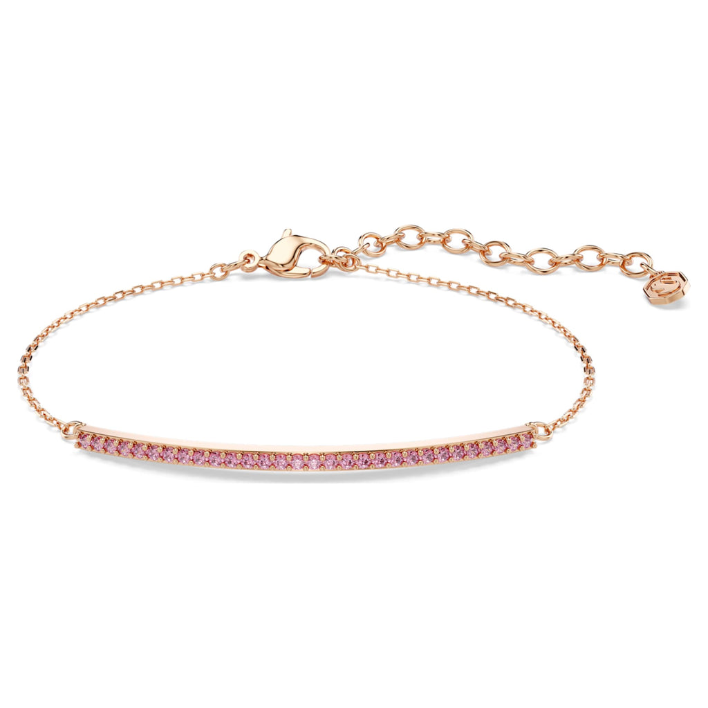 Swarovski Only bracelet Round cut, Pink, 18K rose gold finish