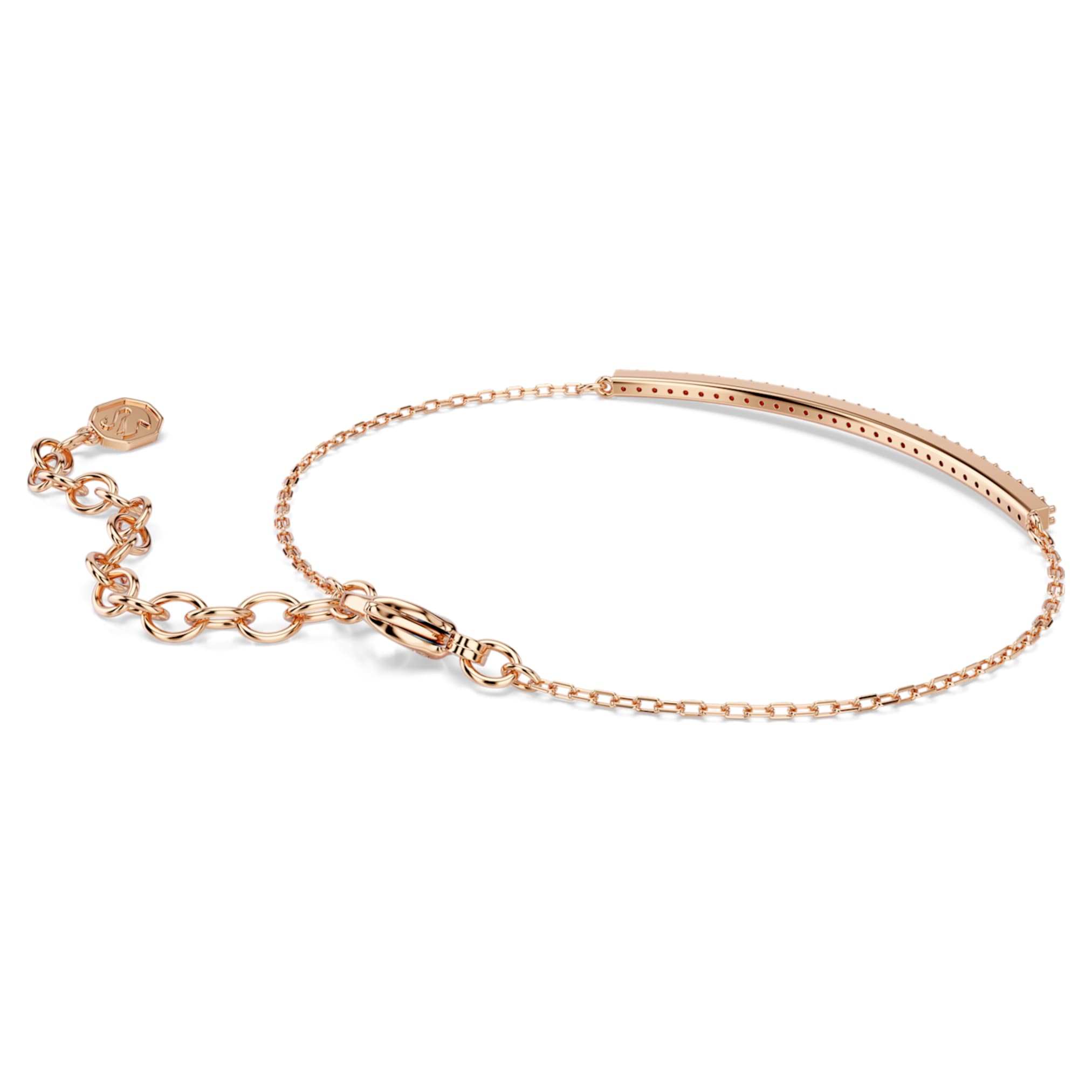 Swarovski Only bracelet Round cut, Pink, 18K rose gold finish