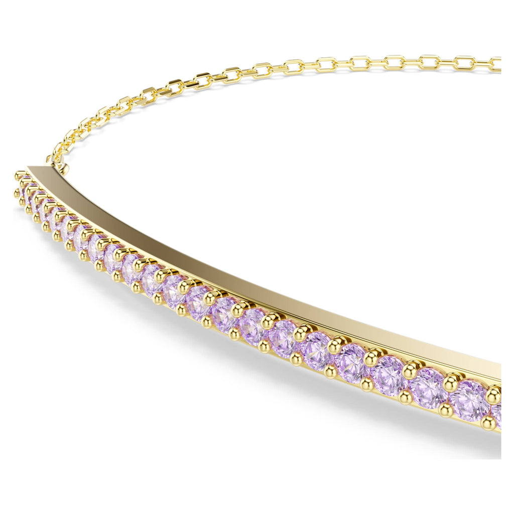 Swarovski Only bracelet Round cut, Purple, 18K gold finish