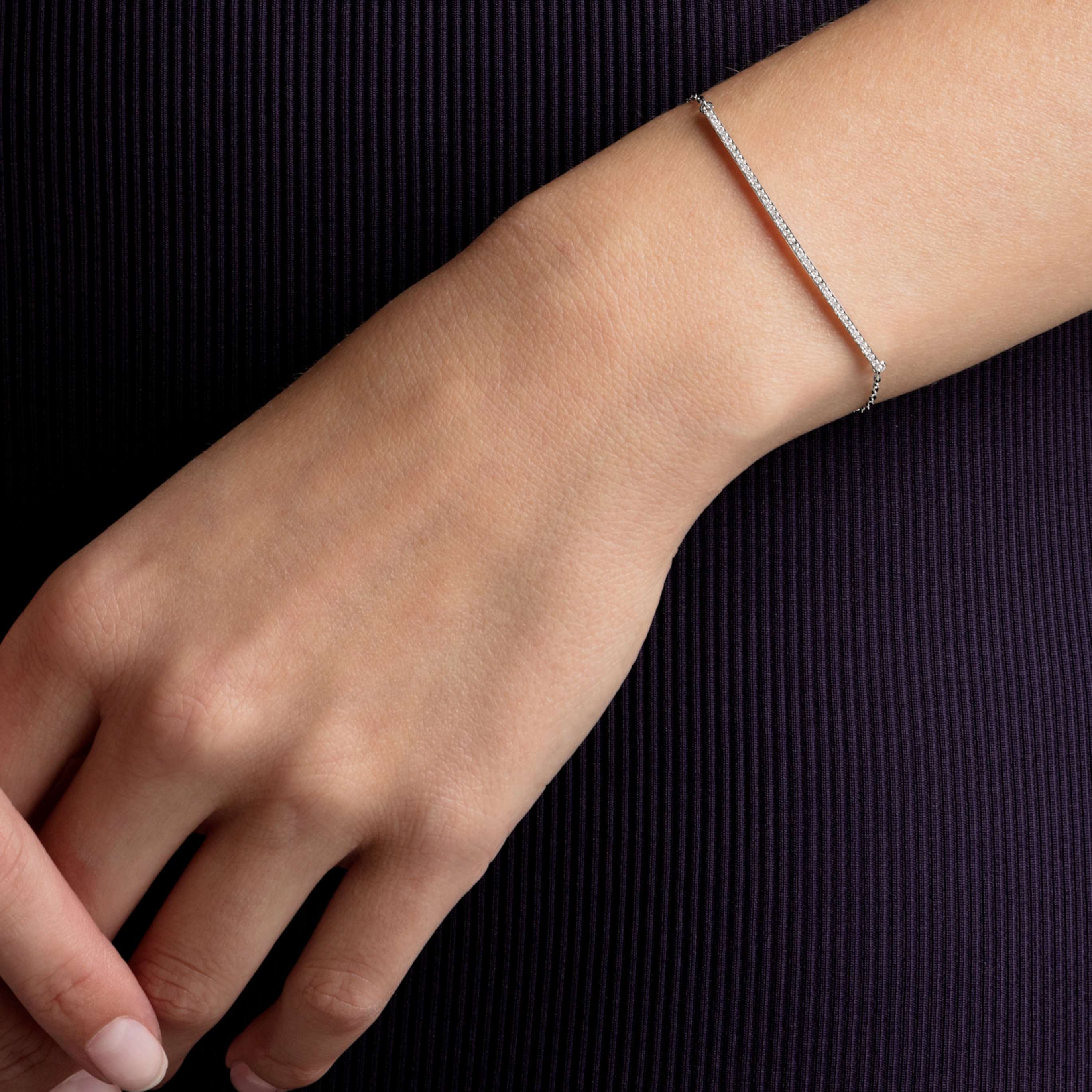 Swarovski Only bracelet Round cut, Pink, 18K rose gold finish