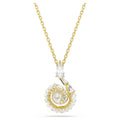 Swarovski Snake pendant Crystal pearl, Mixed cuts, Year of the Snake, White, 18K gold finish
