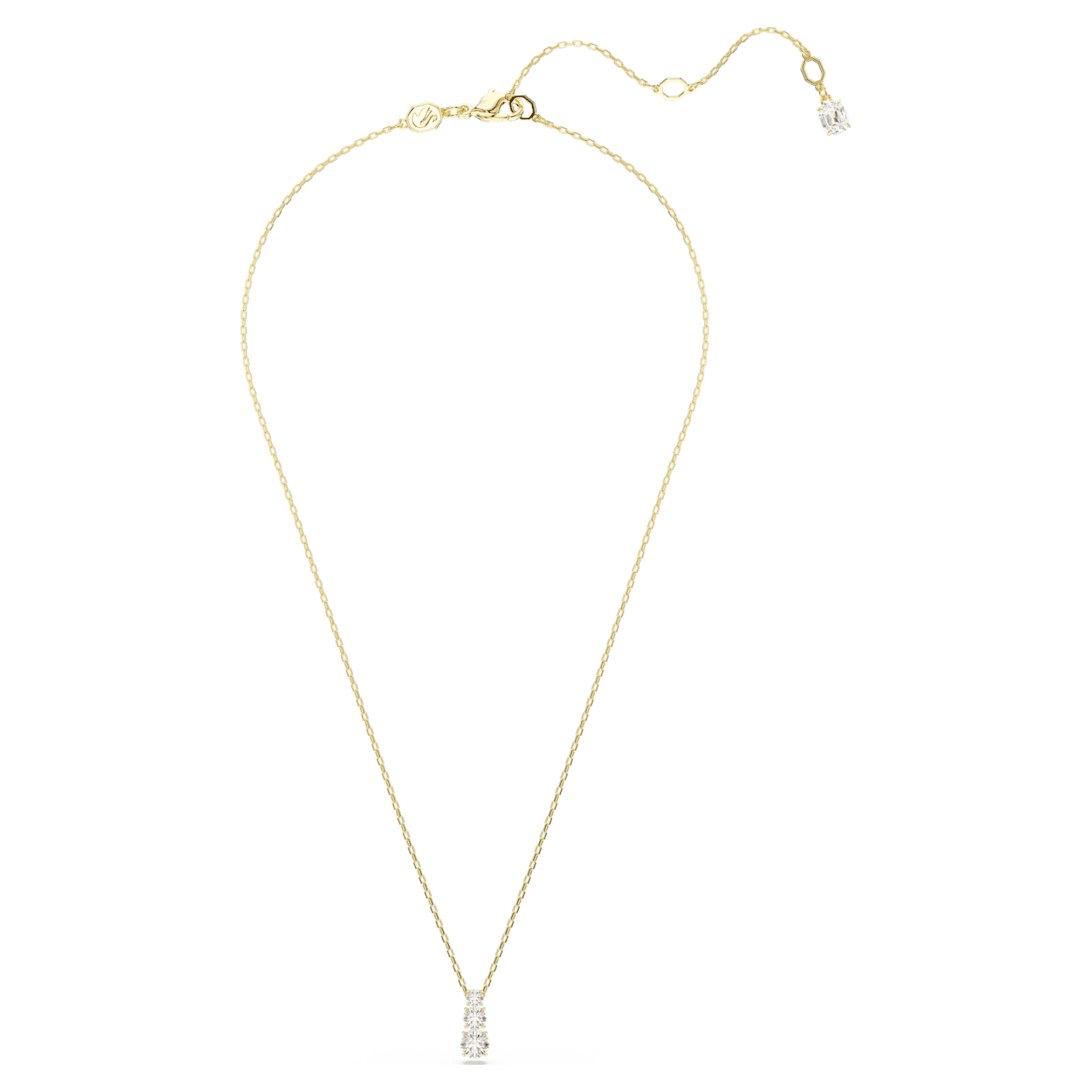 Swarovski Stilla Attract pendant Round cut, White, 18K gold finish
