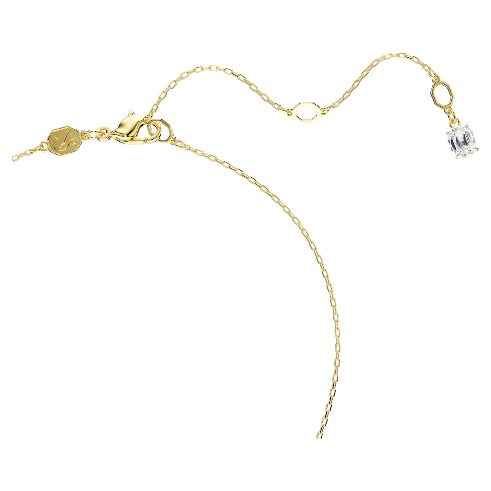 Swarovski Stilla Attract pendant Round cut, White, 18K gold finish