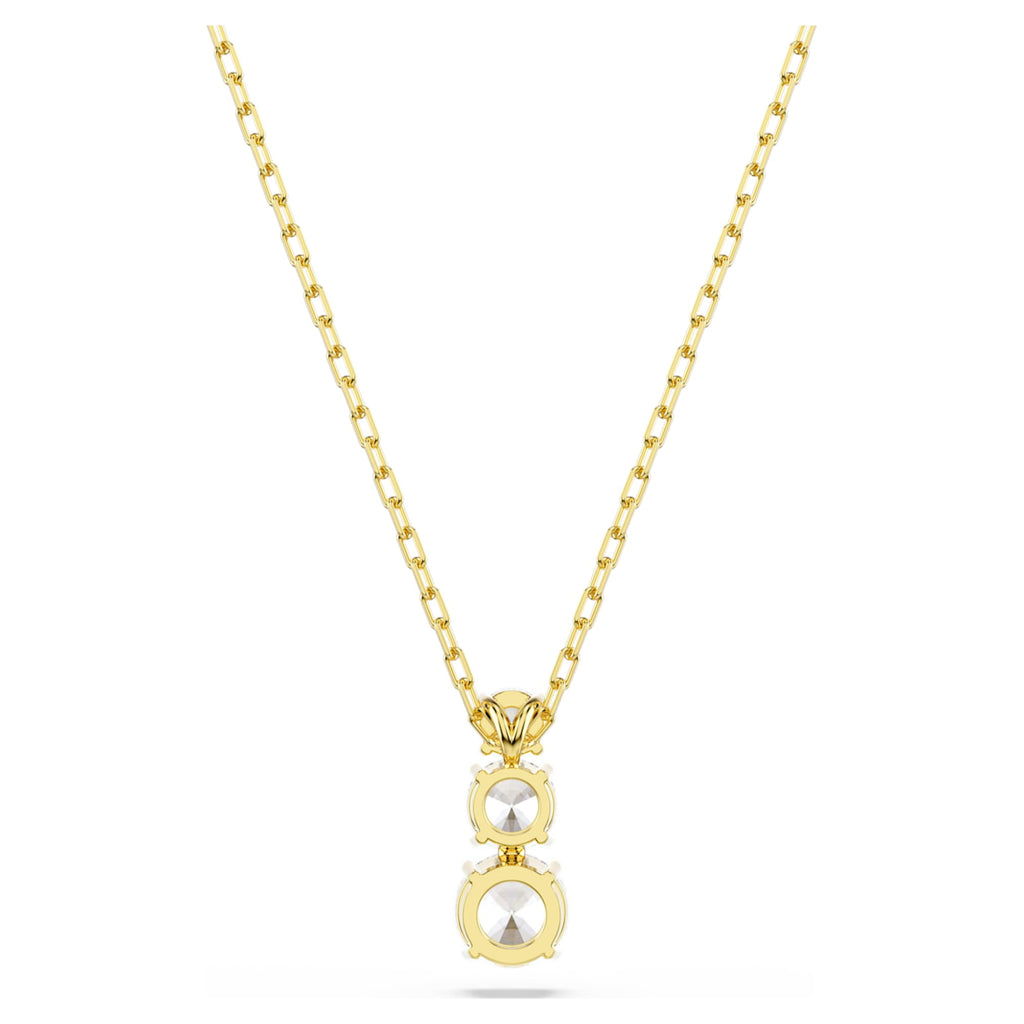 Swarovski Stilla Attract pendant Round cut, White, 18K gold finish