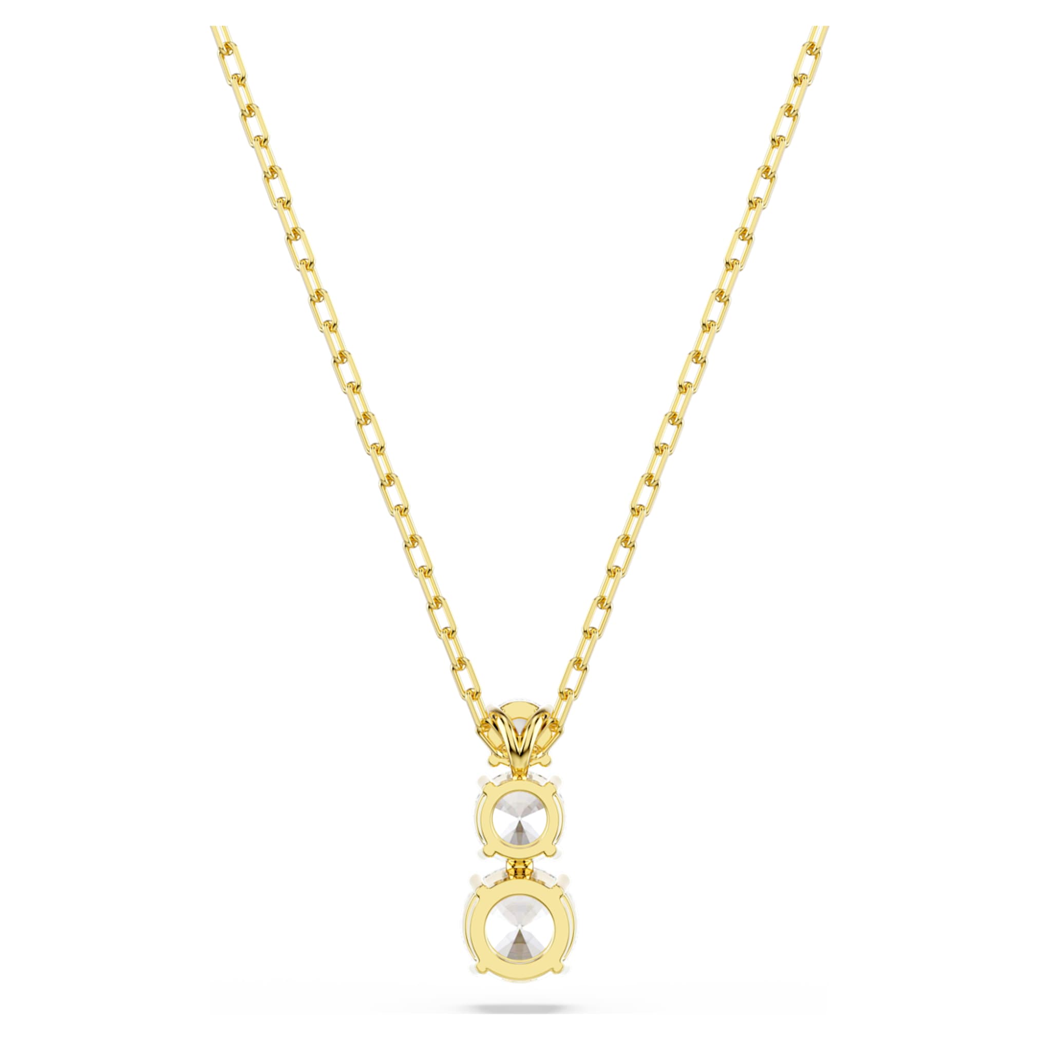 Swarovski Stilla Attract pendant Round cut, White, 18K gold finish