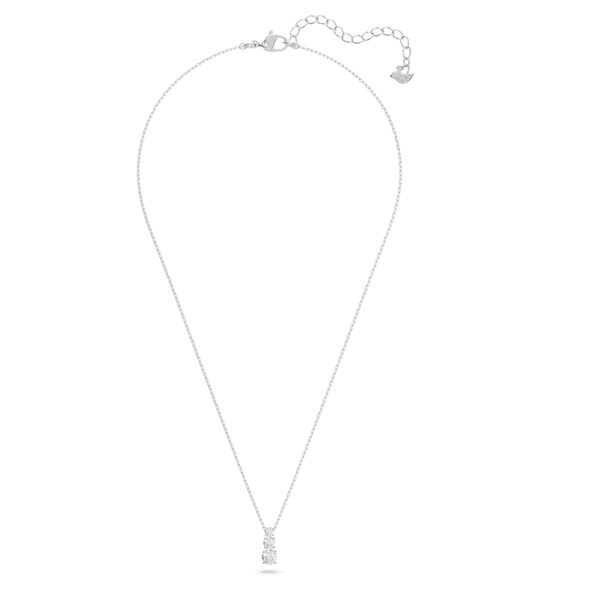 Swarovski Stilla Attract pendant Round cut, White, Rhodium plated