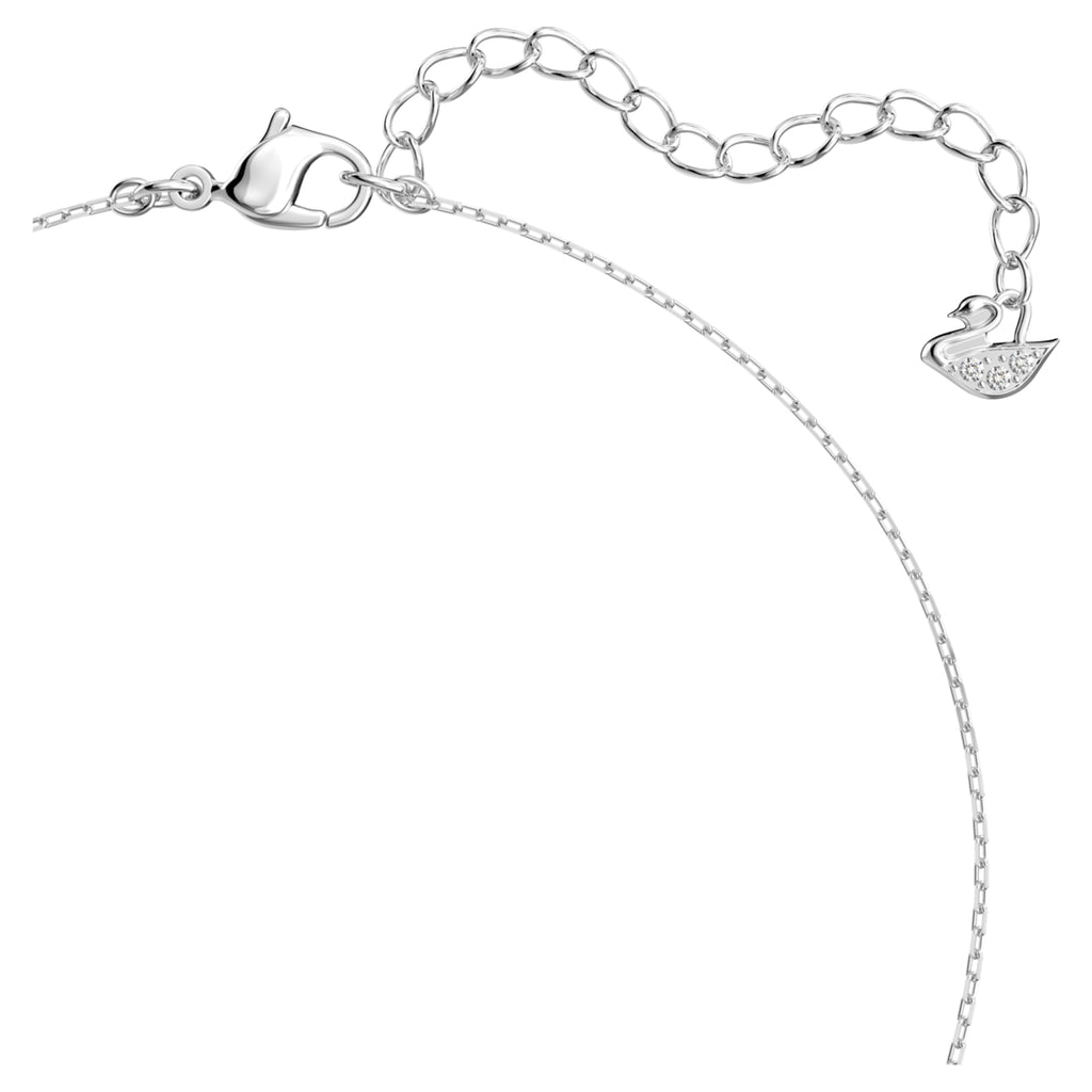 Swarovski Stilla Attract pendant Round cut, White, Rhodium plated