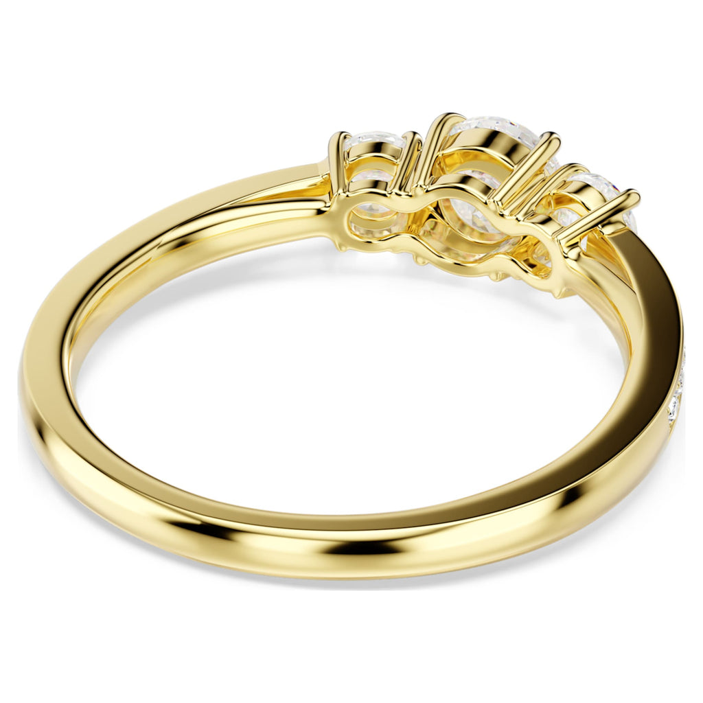 Swarovski Stilla Attract ring Round cut, White, 18K gold finish