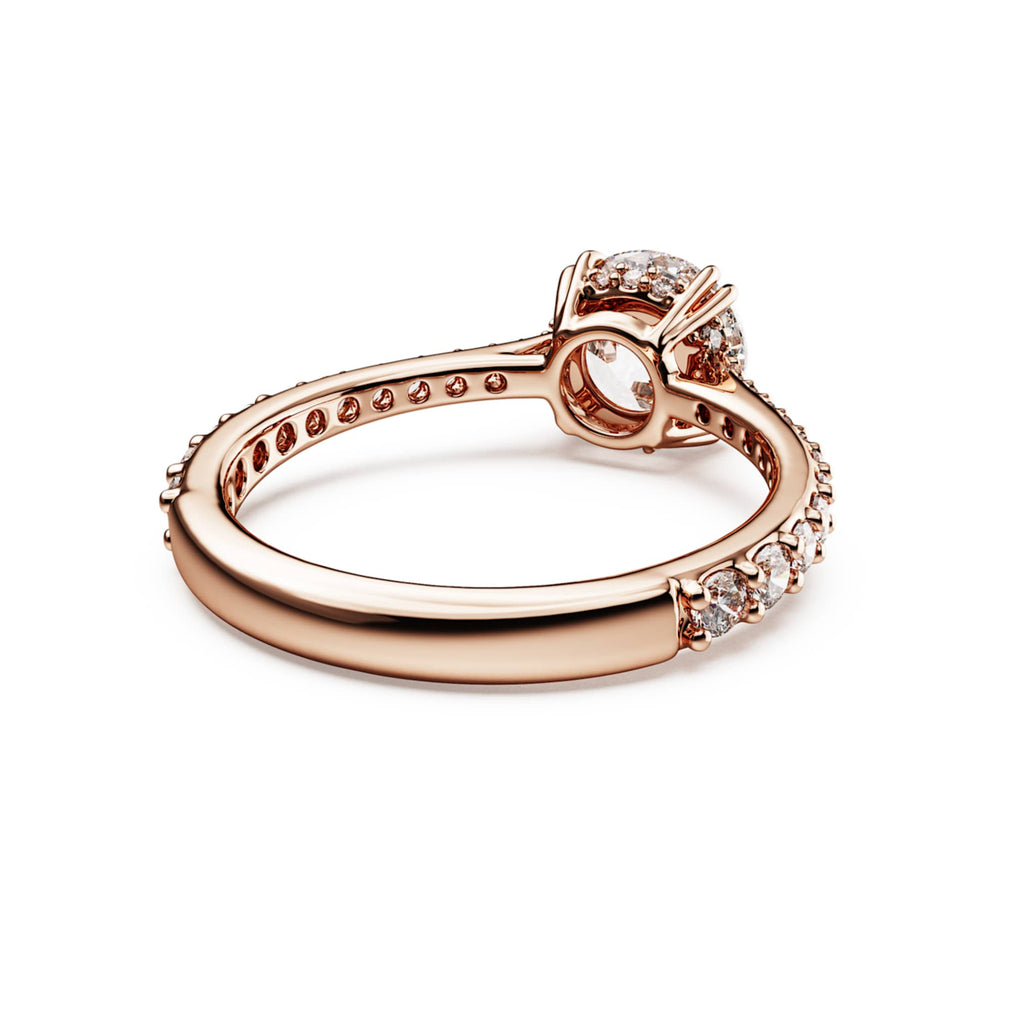 Swarovski Stilla cocktail ring Round cut, Pavé, White, 18K rose gold finish