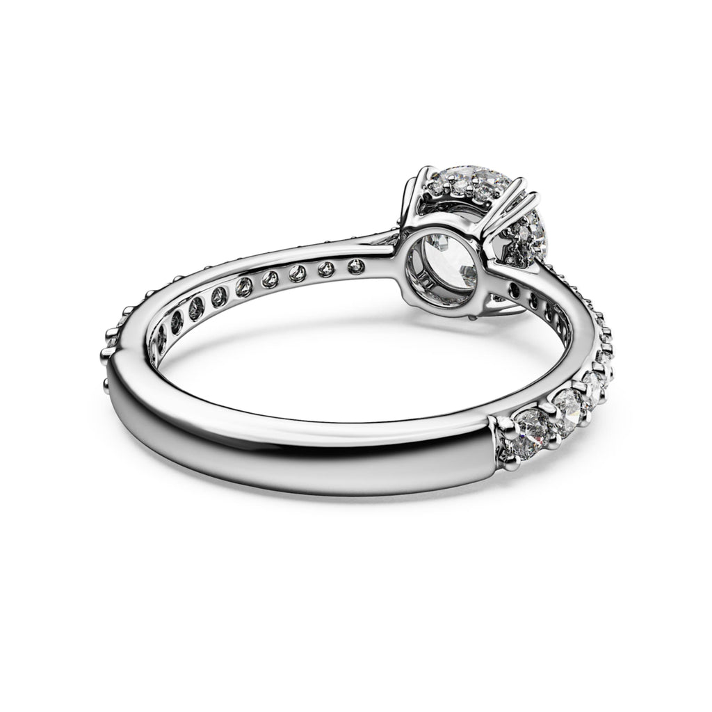Swarovski Stilla cocktail ring Round cut, Pavé, White, Silver-tone finish