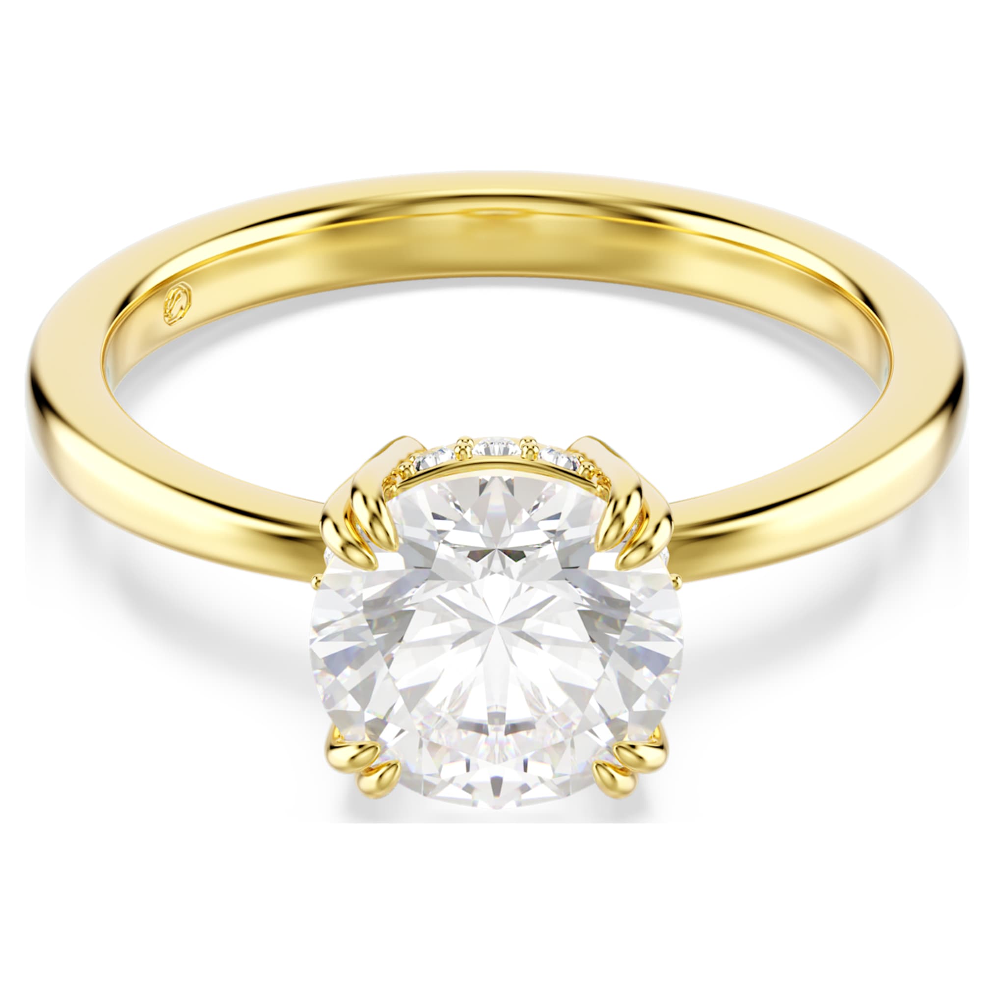 Swarovski Stilla cocktail ring Round cut, White, 18K gold finish