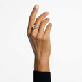 Swarovski Stilla cocktail ring Square cut, Pavé, White, Rhodium plated