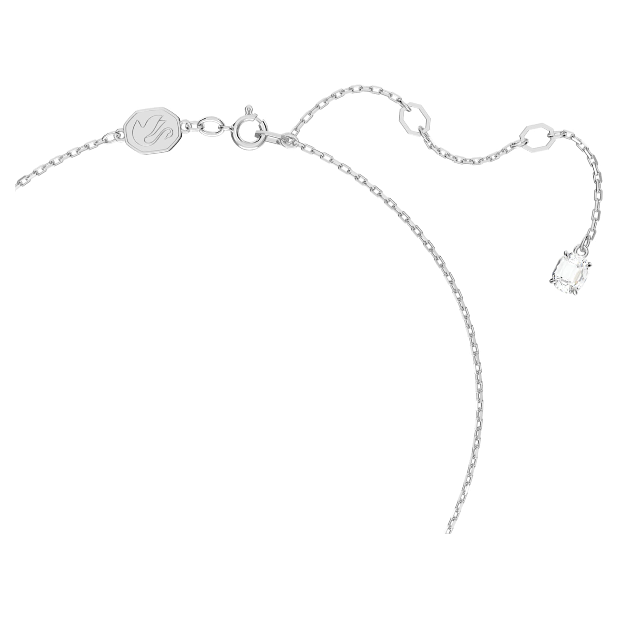 Swarovski Stilla pendant Pear cut, White, Rhodium plated