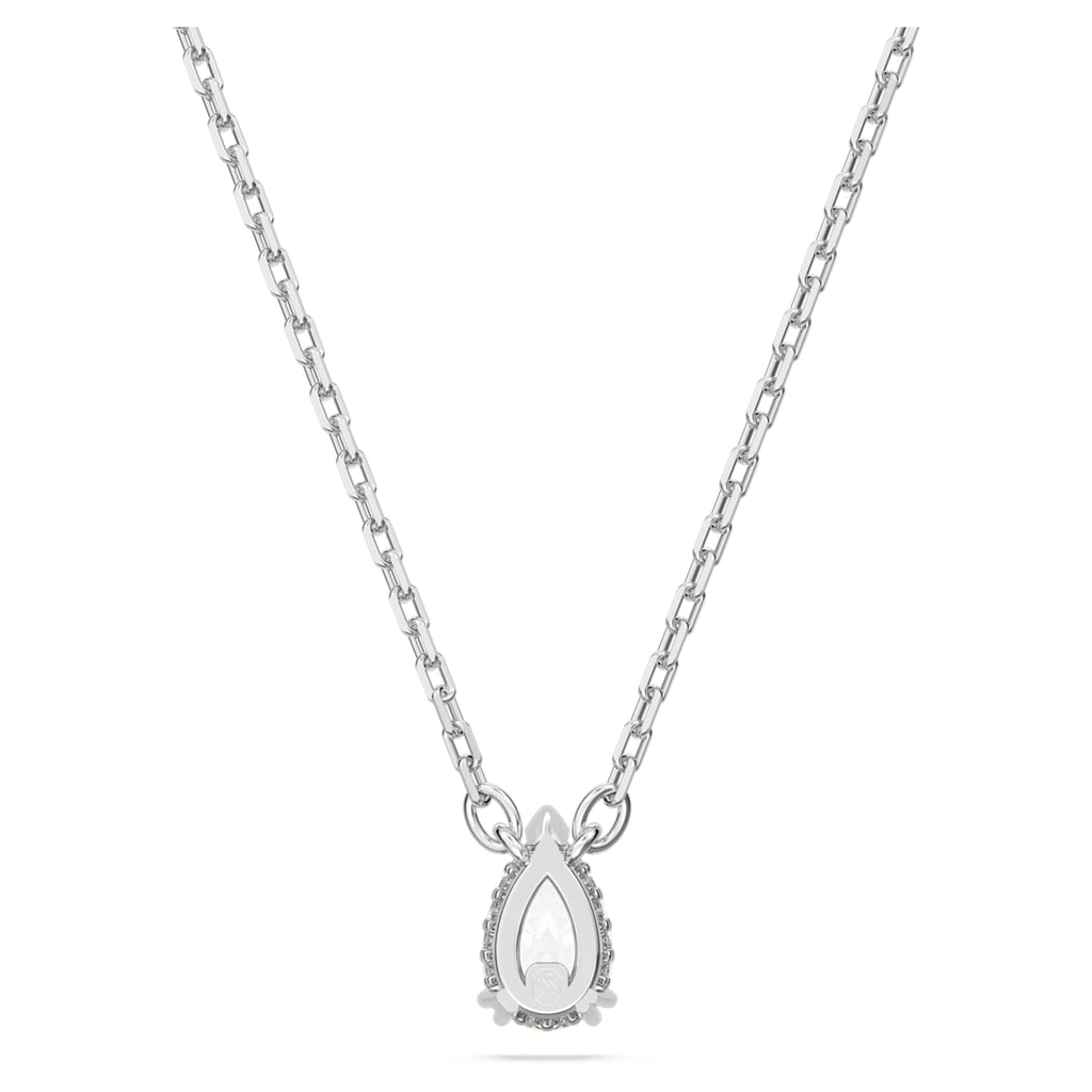 Swarovski Stilla pendant Pear cut, White, Rhodium plated
