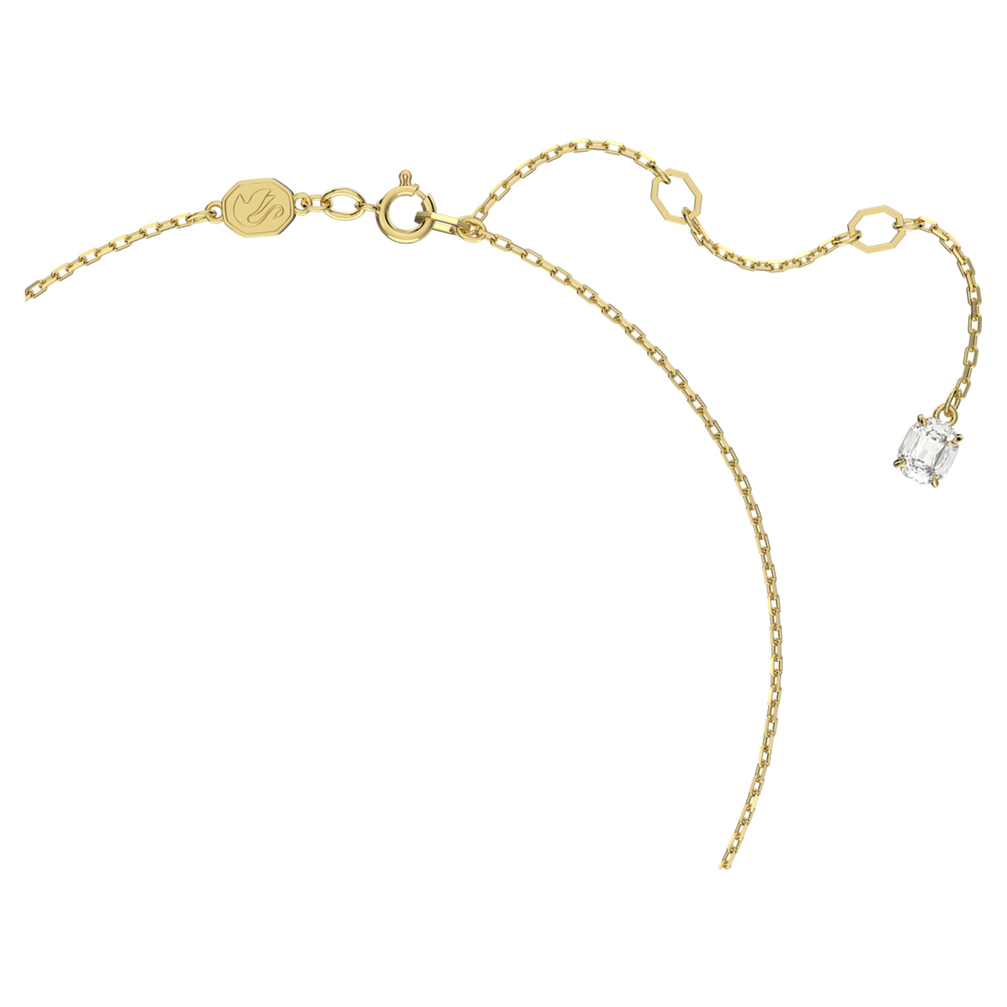 Swarovski Stilla pendant Round cut, White, 18K gold finish