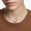 Swarovski Stilla pendant Round cut, White, 18K gold finish