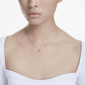 Swarovski Stilla pendant Square cut, Pink, 18K rose gold finish