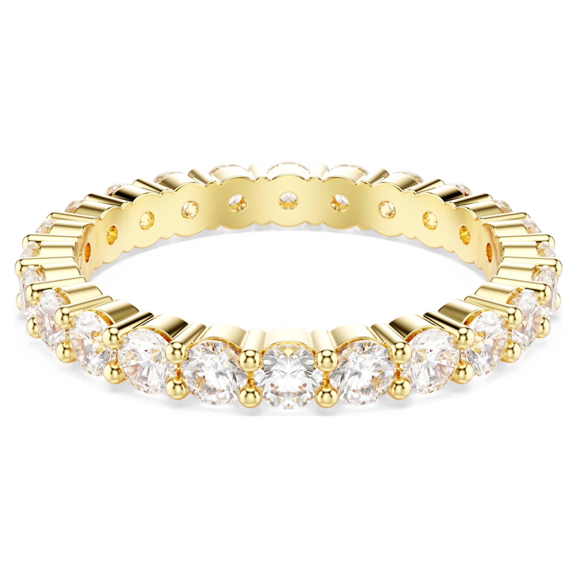 Swarovski Stilla ring Set (2), Round cut, White, 18K gold finish