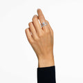 Swarovski Stilla ring Set (2), Round cut, White, 18K gold finish