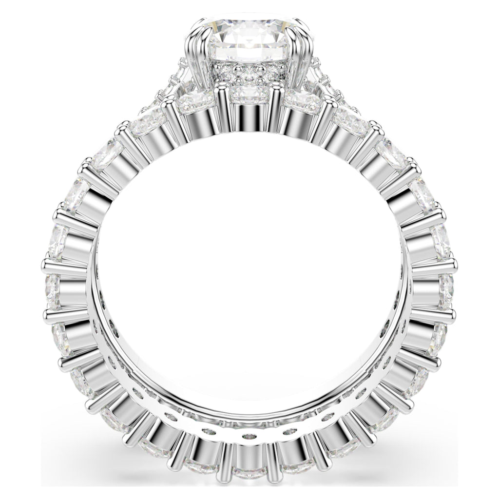Swarovski Stilla ring Set (2), Round cut, White, Rhodium plated