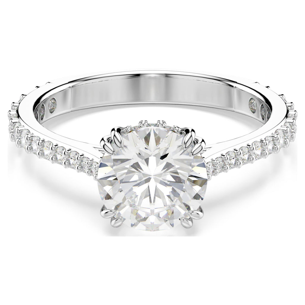 Swarovski Stilla ring Set (2), Round cut, White, Rhodium plated