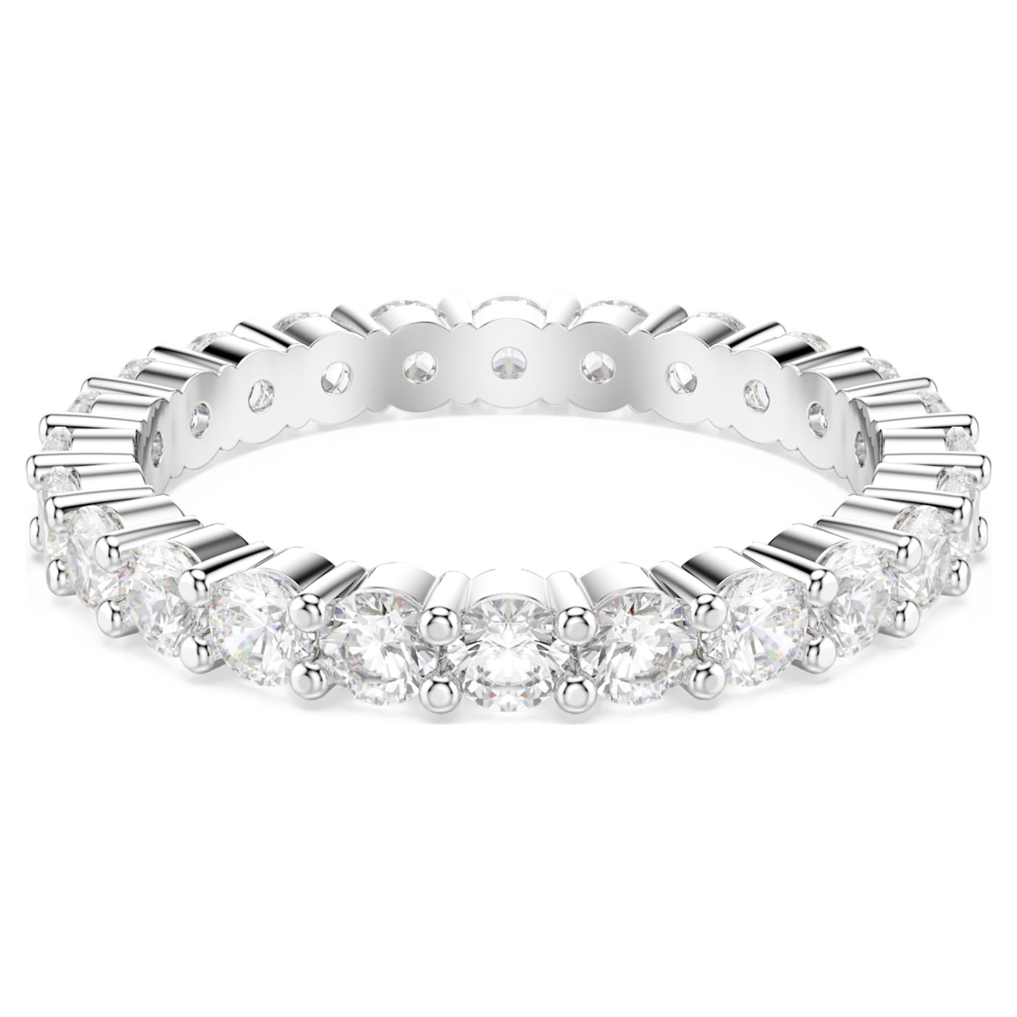 Swarovski Stilla ring Set (2), Round cut, White, Rhodium plated