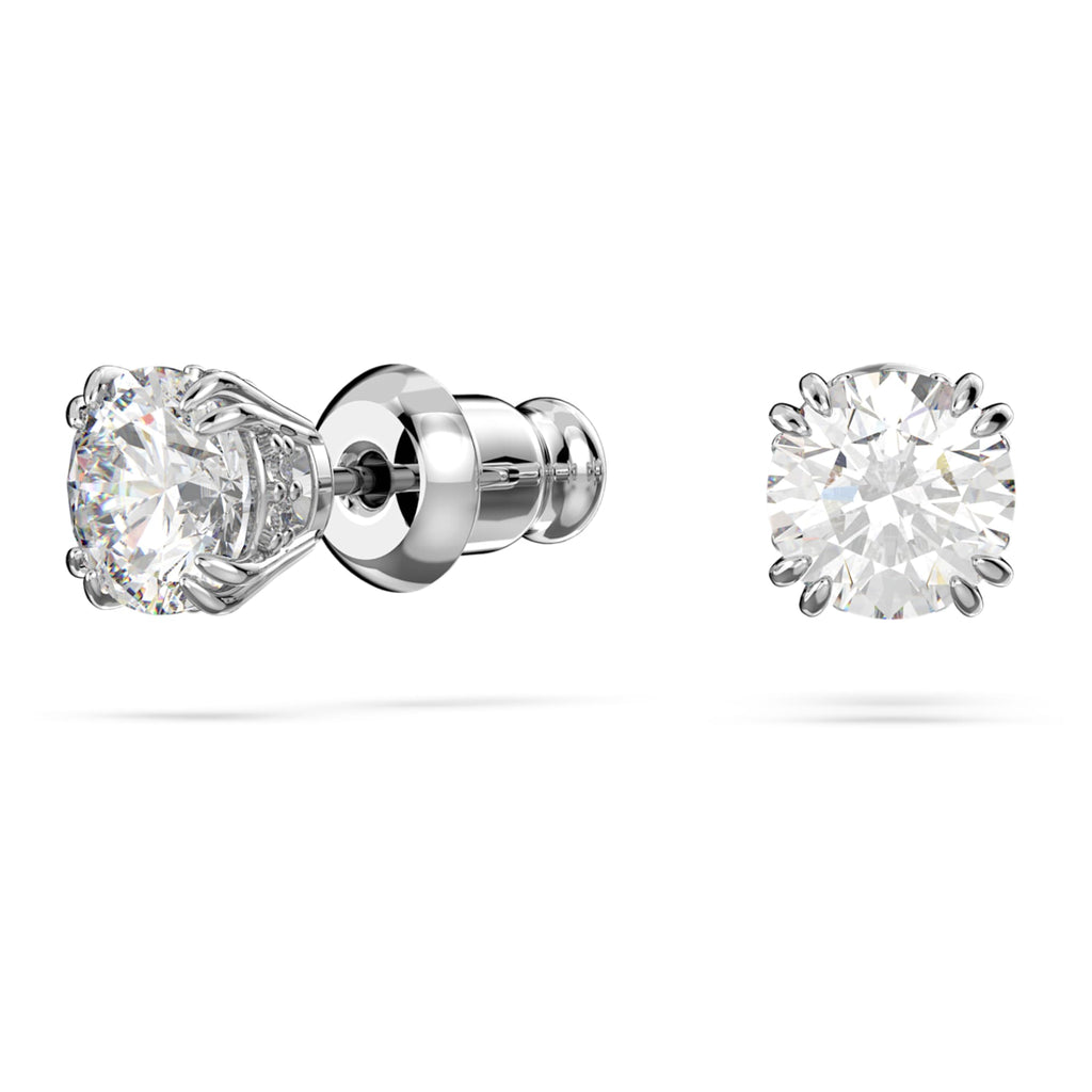 Swarovski Stilla set Round cut, White, Rhodium plated