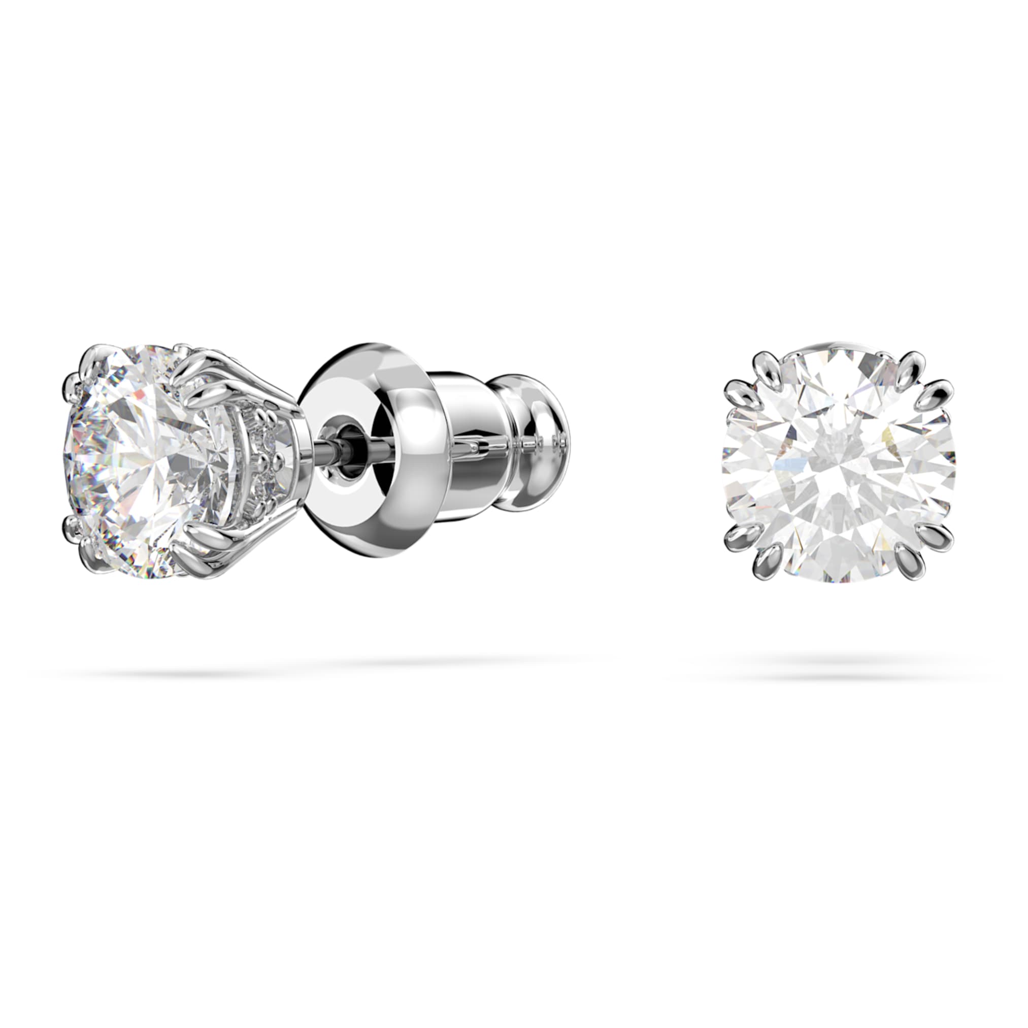Swarovski Stilla set Round cut, White, Rhodium plated